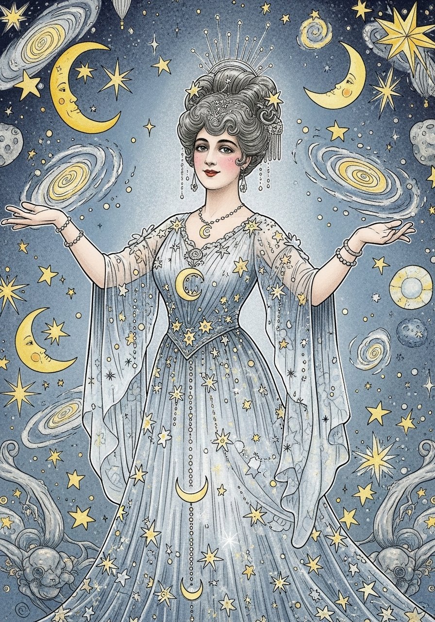 la Lune / une des étoiles